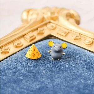 Mouse & Cheese Stud Earrings